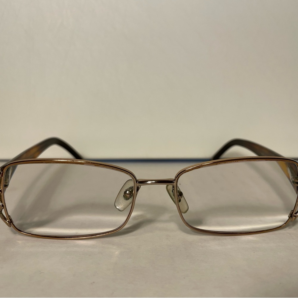 Versace Gold Brown Tortoise Rectangular Glasses I… - image 5